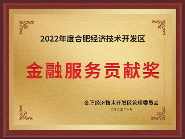 2022年合肥市经开区金融服务贡献奖