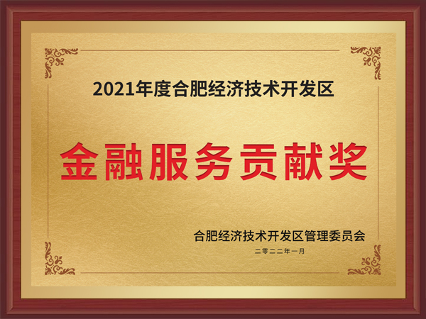 2021年合肥市经开区金融服务贡献奖